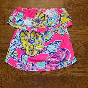 Strapless ruffle Lilly Pulitzer top